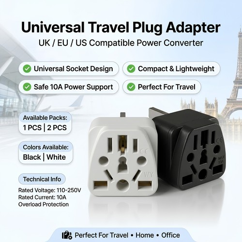 Universal travel adapter uk - adapter,