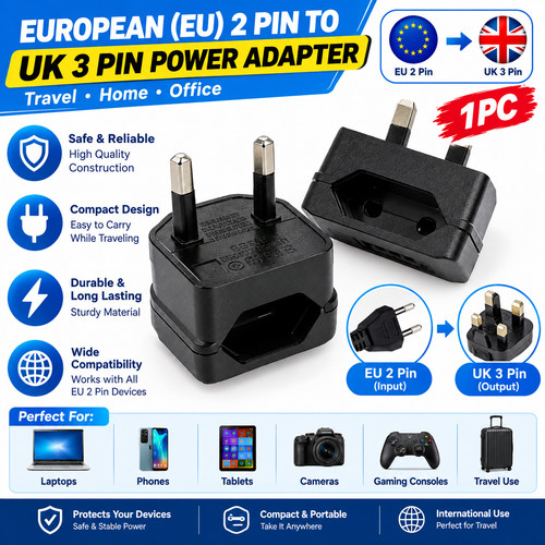 European pin uk 3 - eu, 2-pin
